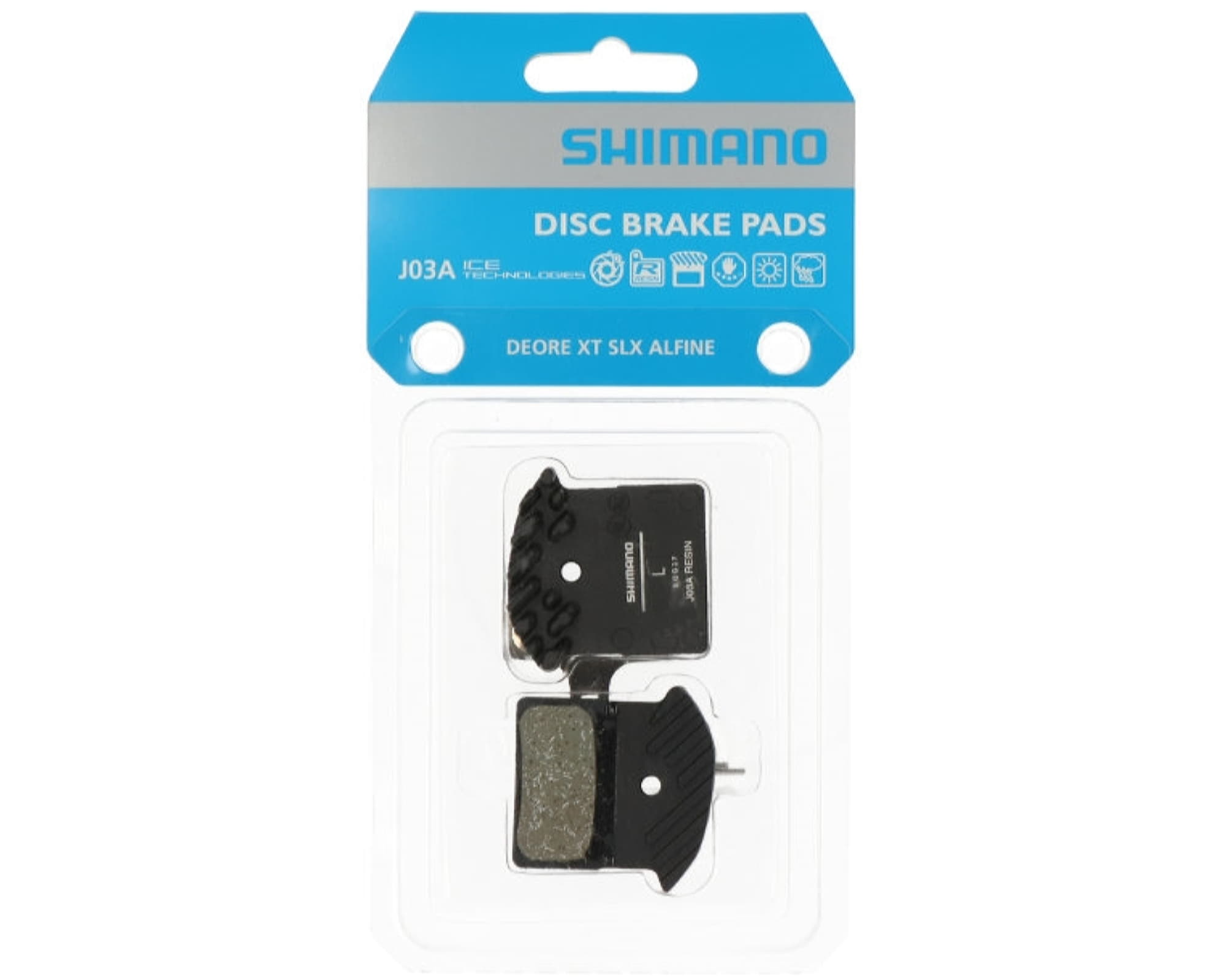 Гальмівні колодки Shimano J03А+радіатор, полімер/resin