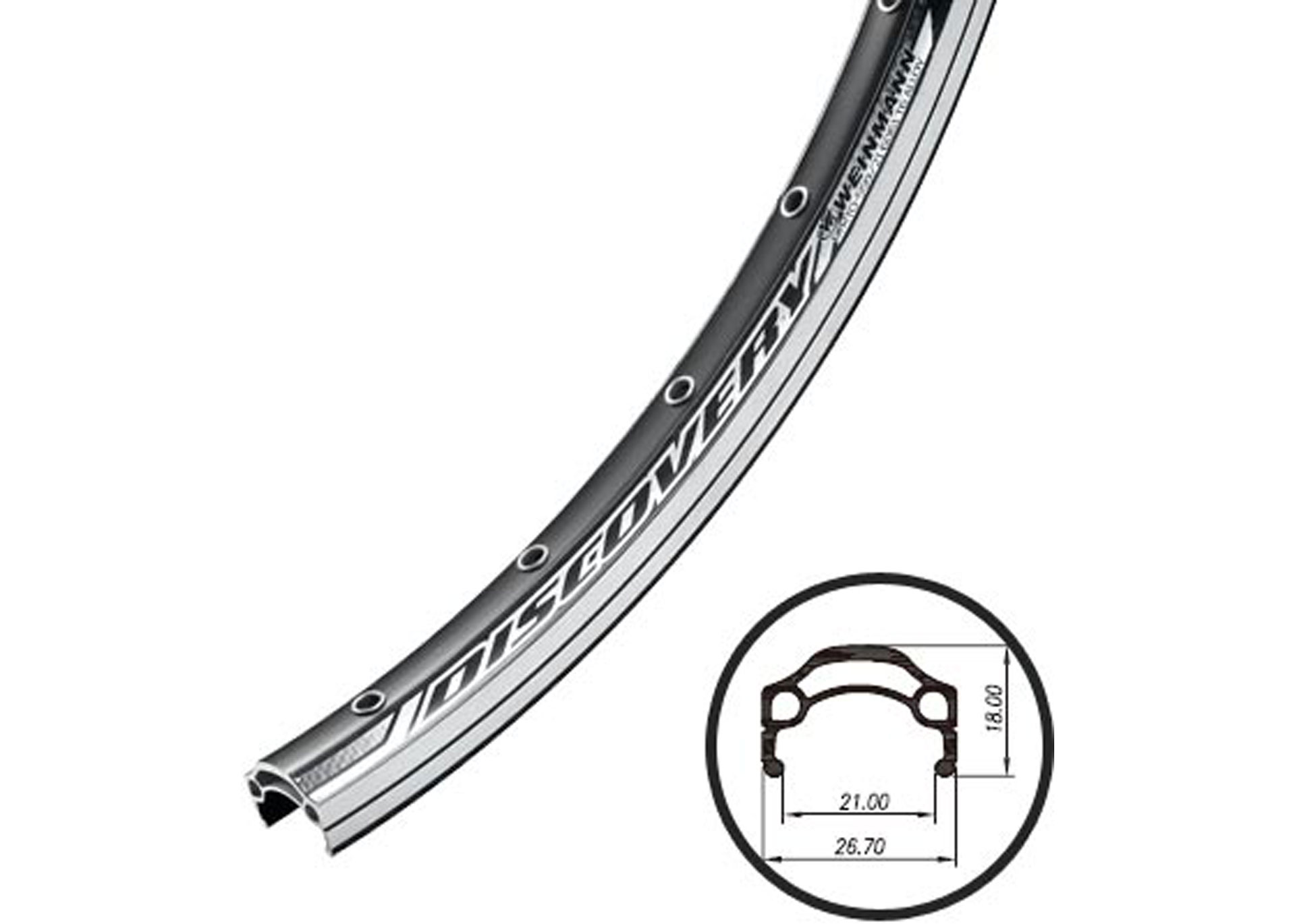 обод 26 Weinmann Discovery, 36Н, анодир., с проточкой, пистон., черн.