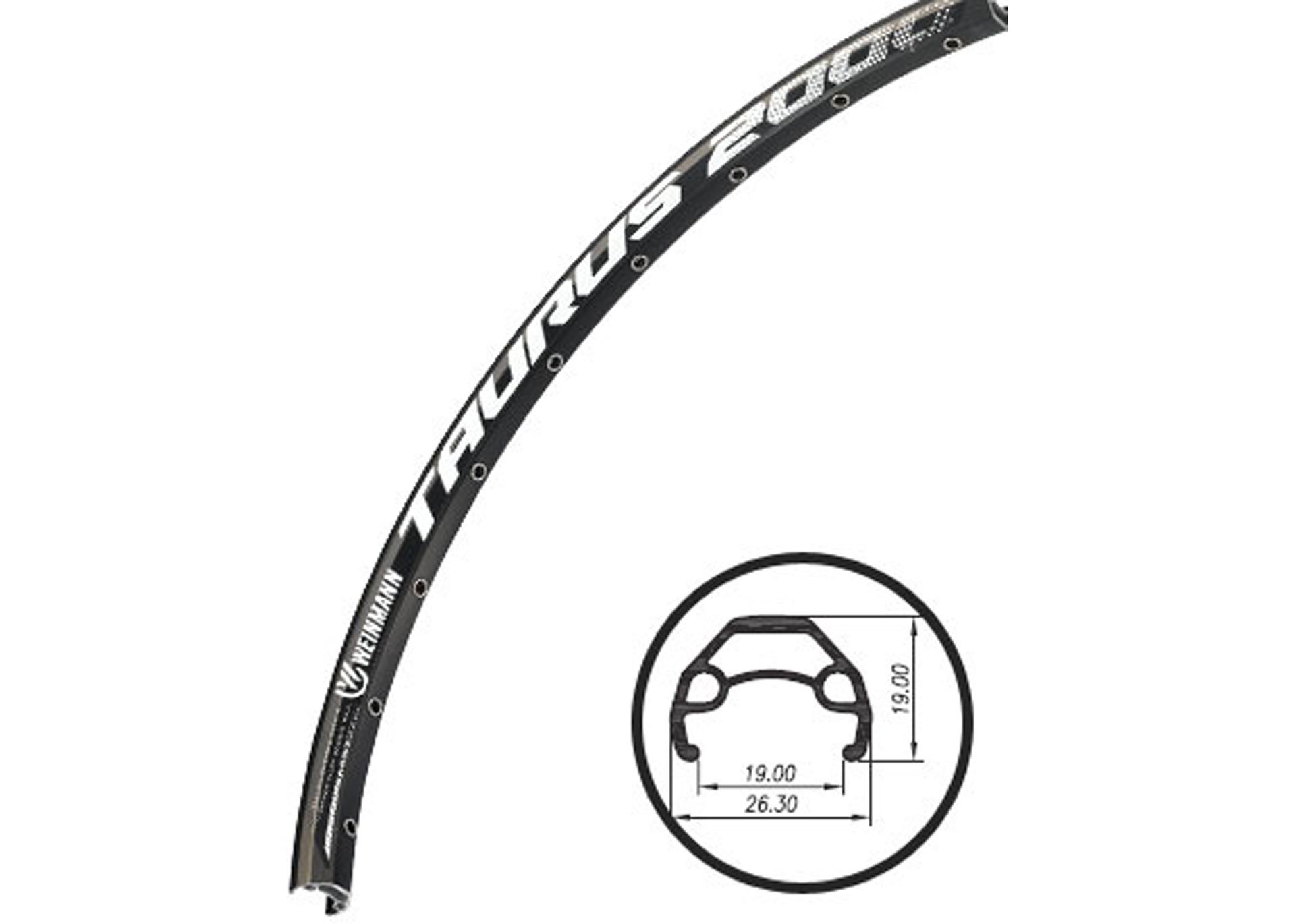 Обід 27,5 Weinmann Taurus 2000 disc, 650Bx2,125 X32H, анодір., пістон., під диск. гальмо,чорний