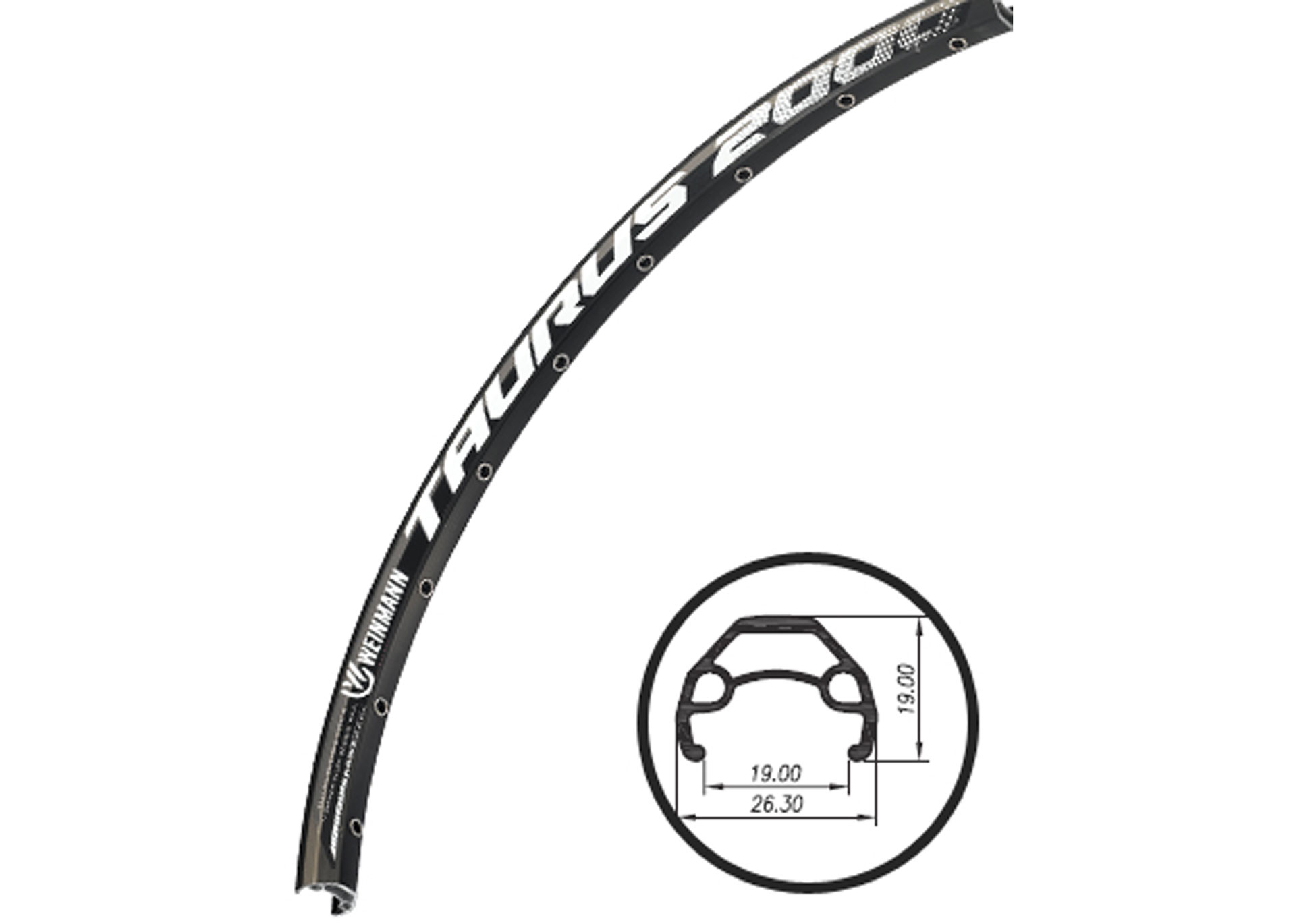 Обід 27,5 Weinmann Taurus 2000 disc, 650Bx2,125 X36H, анодір., пістон., під диск. гальмо,чорний