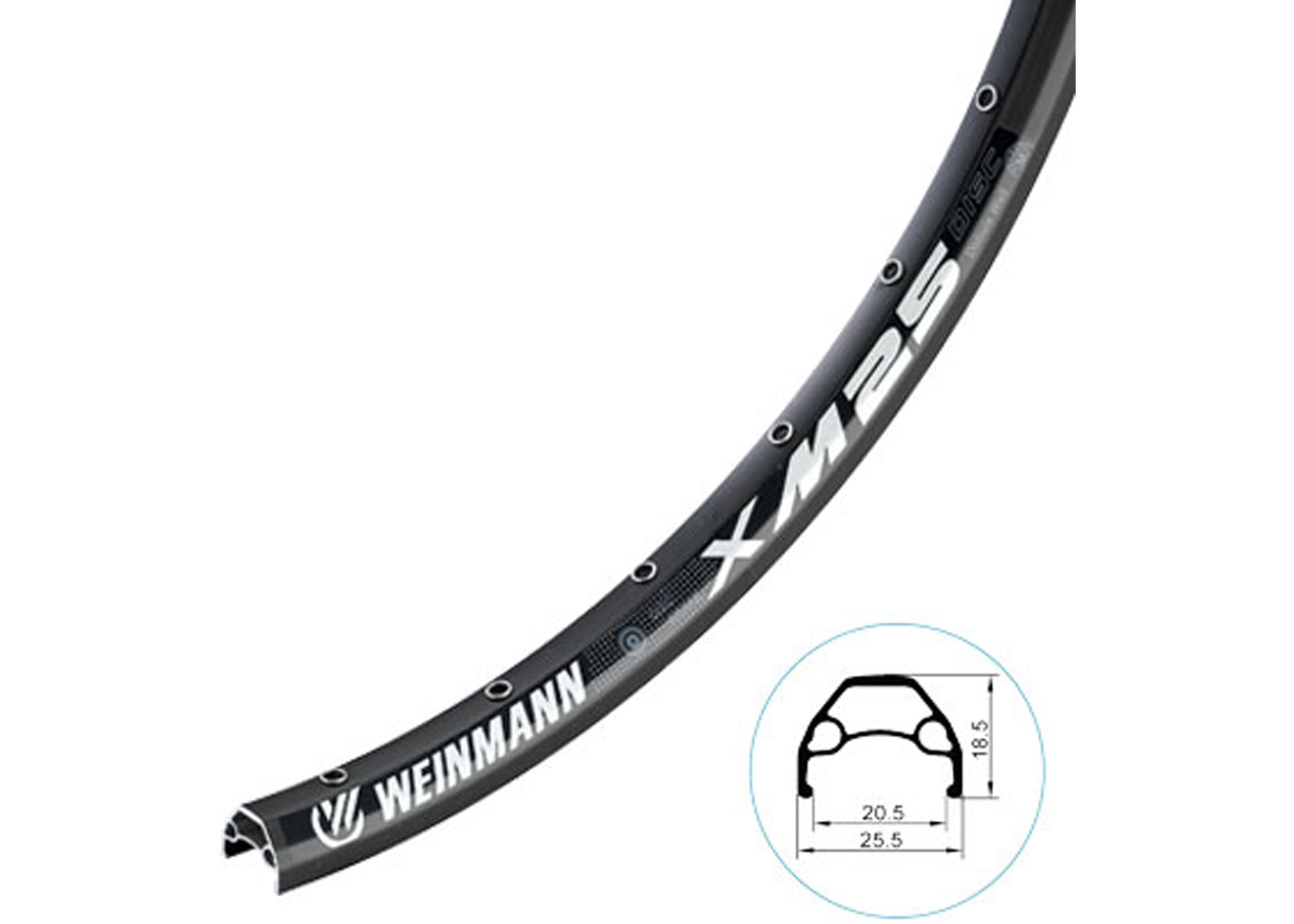 Обід 27,5 Weinmann XM25 disc, 650B 32H A/V чорн.