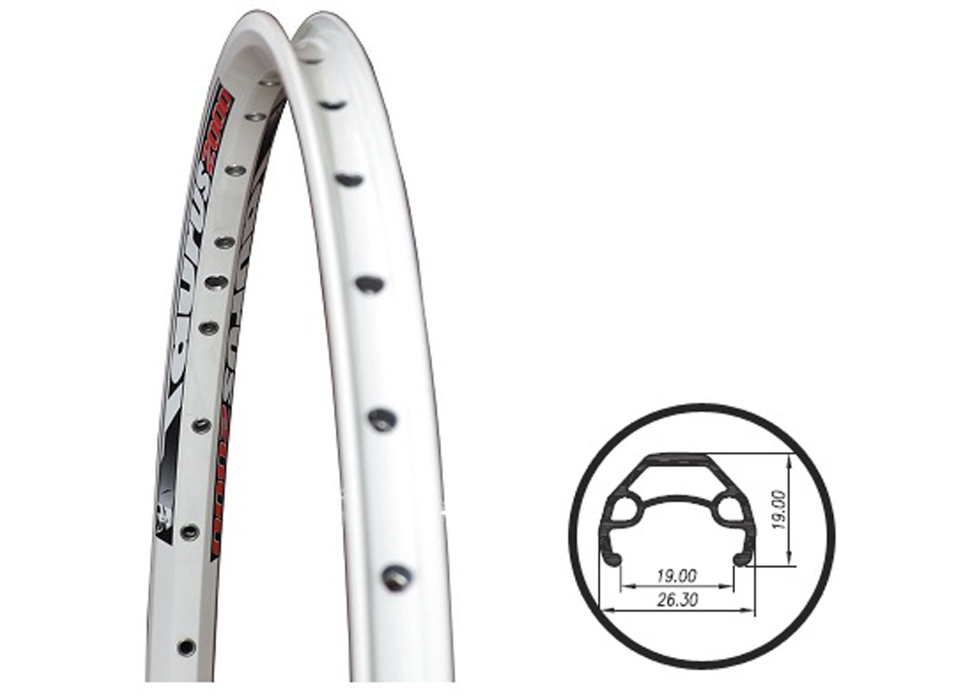 Обід 29 Weinmann Taurus 2000 disc, 700CX42CX36H, анодір., пістон., під диск. гальмо, Білий