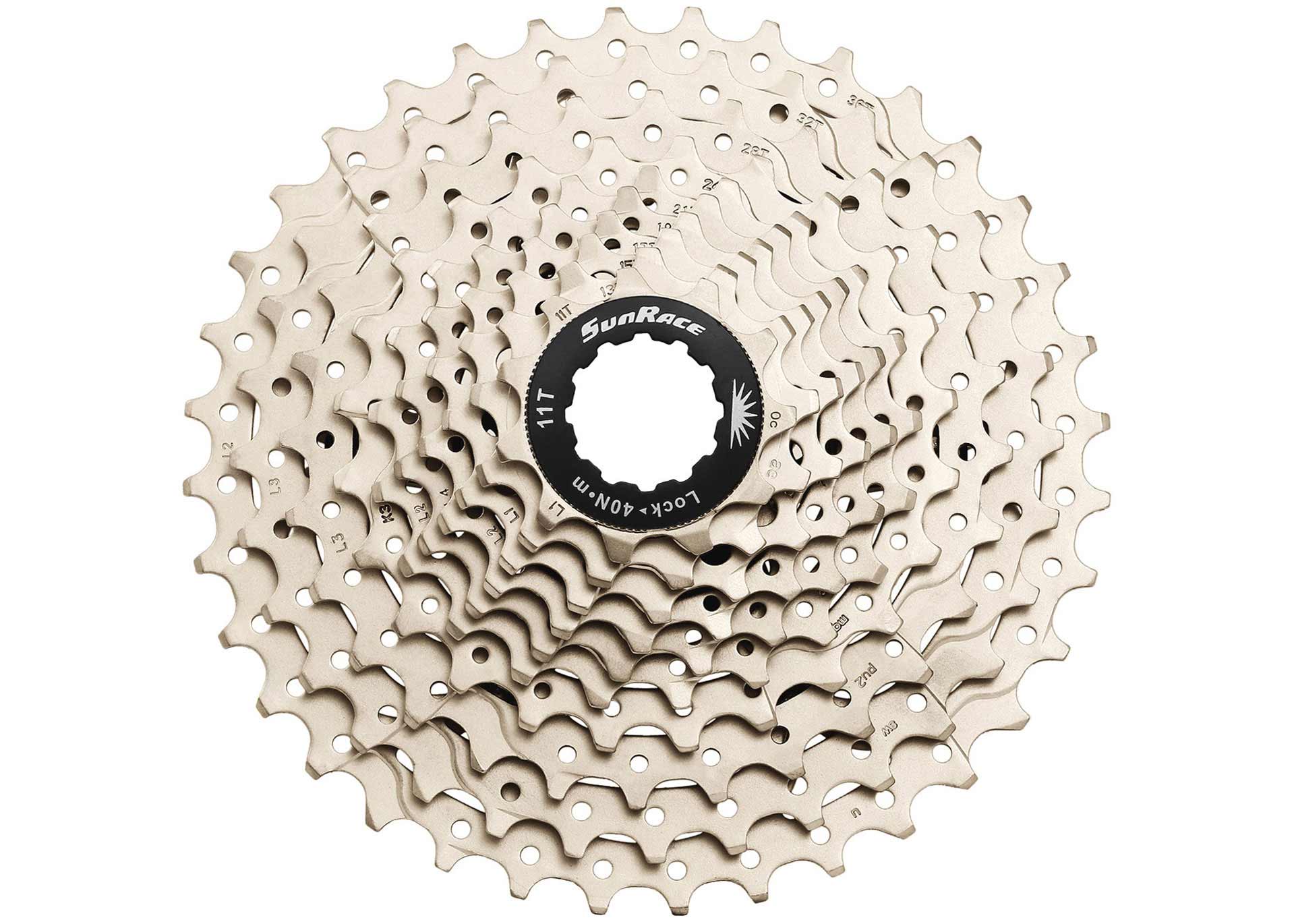 Касета інд. 10-k 11-36T SUN RACE MS1 MTB, стальний павук, metallic silver