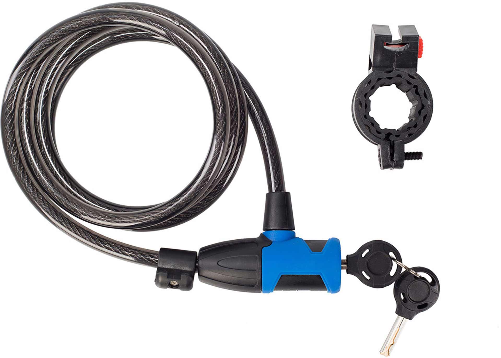 Замок на ключе Green Cycle GLK-255 с плетеным тросом 10х150см, черный