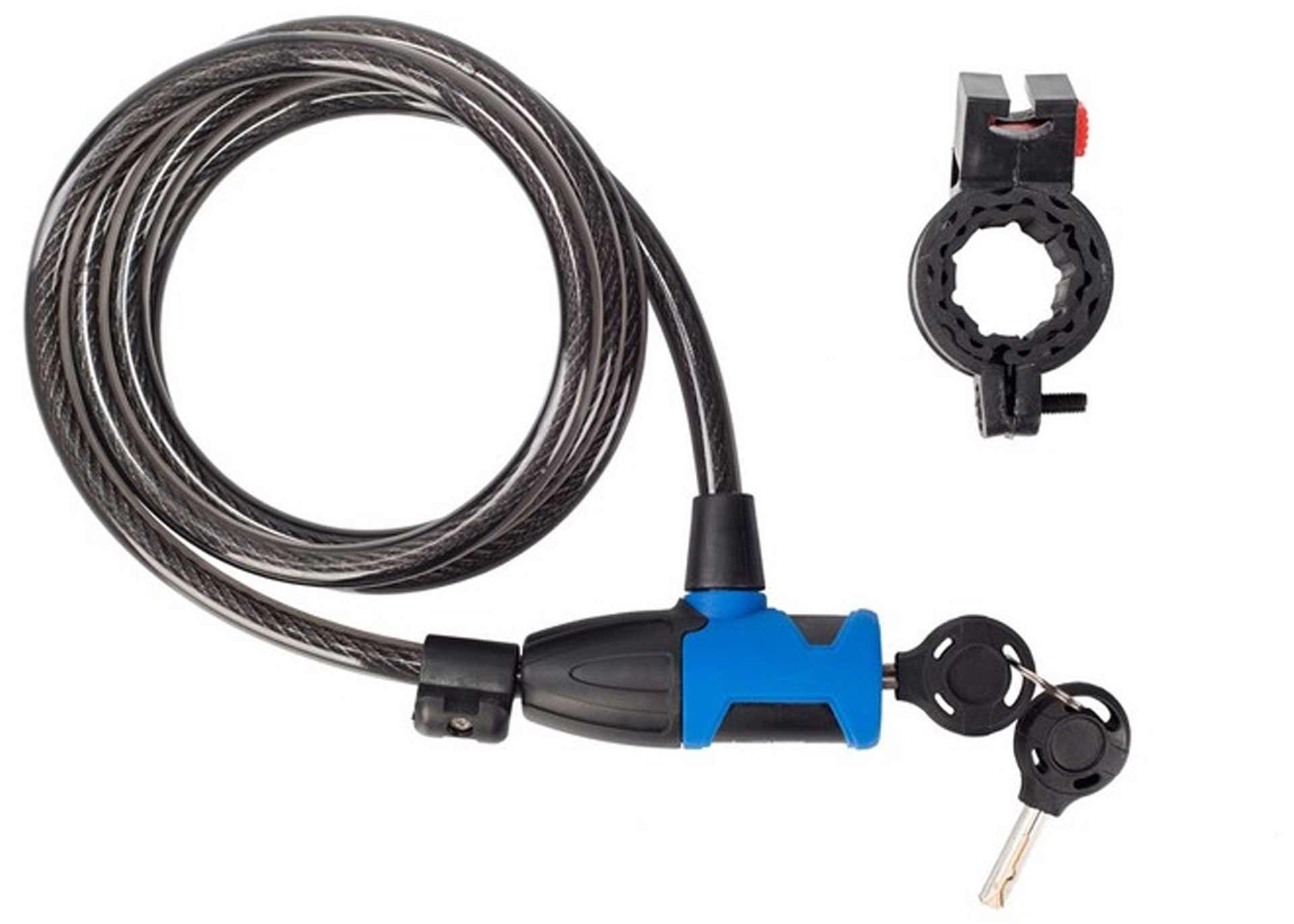 Замок на ключе Green Cycle GLK-255 з плетеним тросом 12х150см, чорний