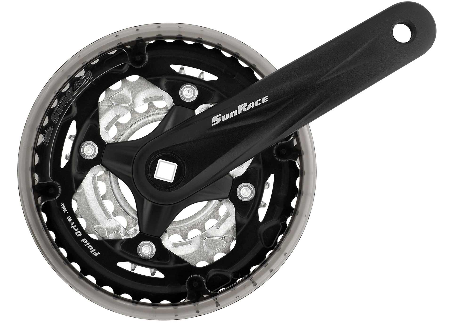Шатун SUN RACE M600 42-32-22T, CG (Защита цепи), под квадрат, L175mm