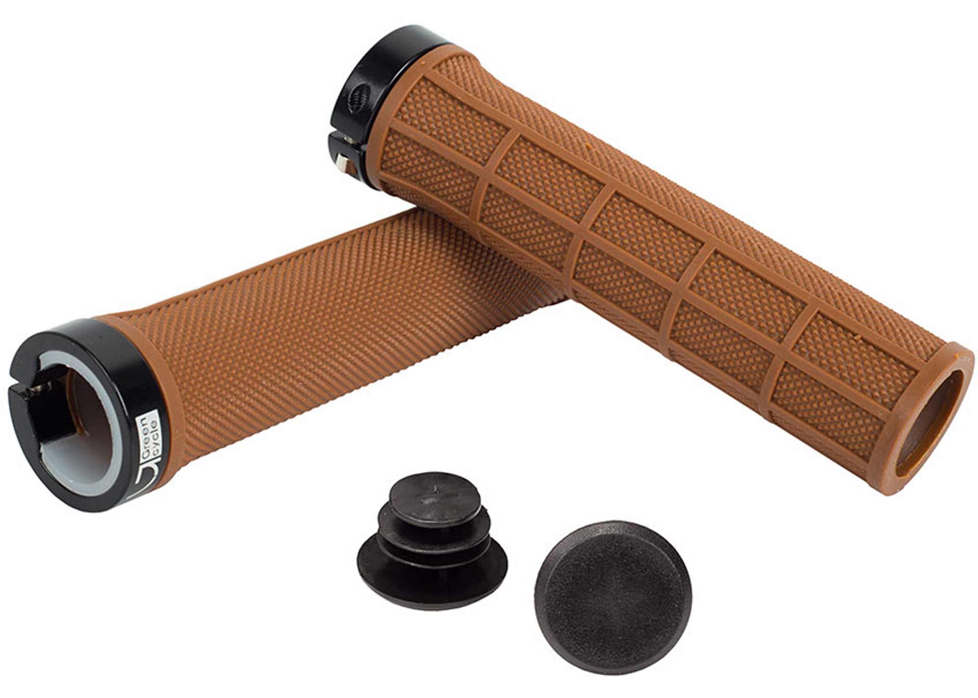 Гріпси Green Cycle GGR-410 130mm коричневые з одним чорним замком