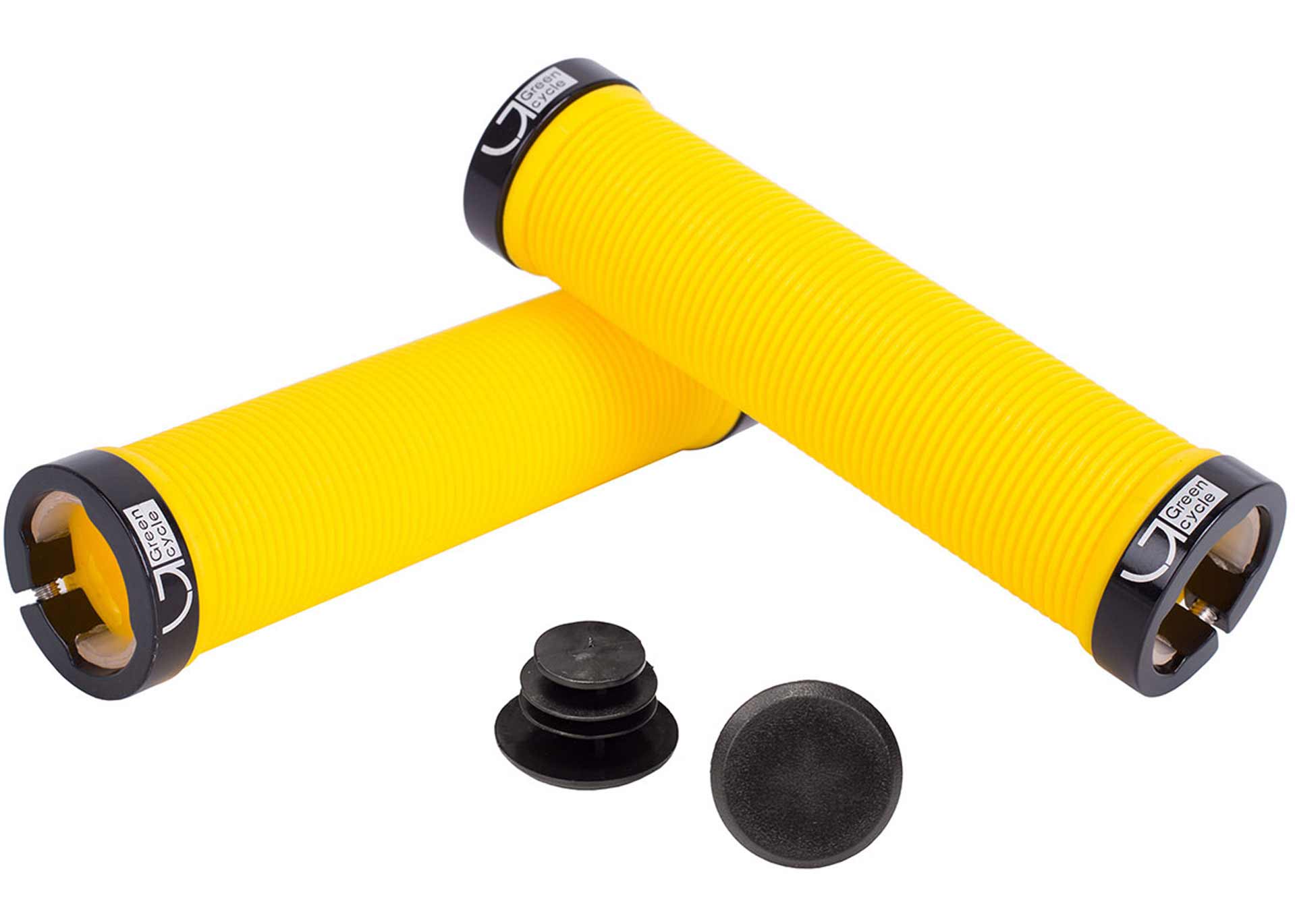 Гріпси Green Cycle GGR-421 130mm жовтий з двома чорними замками
