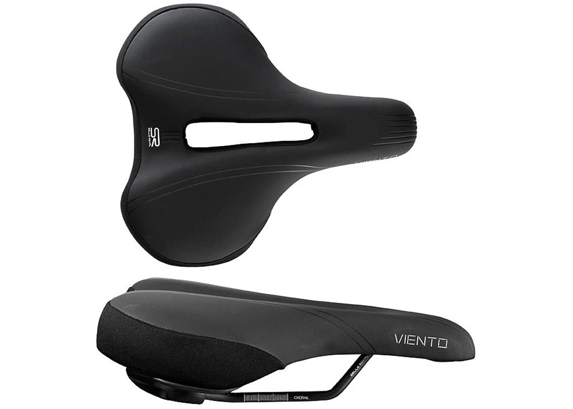 Сідло Selle Royal Classic VIENTO RELAXED, Foam Matrix, обивка Soft Touch, 255х229мм, 531г, еластоміри, рейли сталь, unisex, чорне