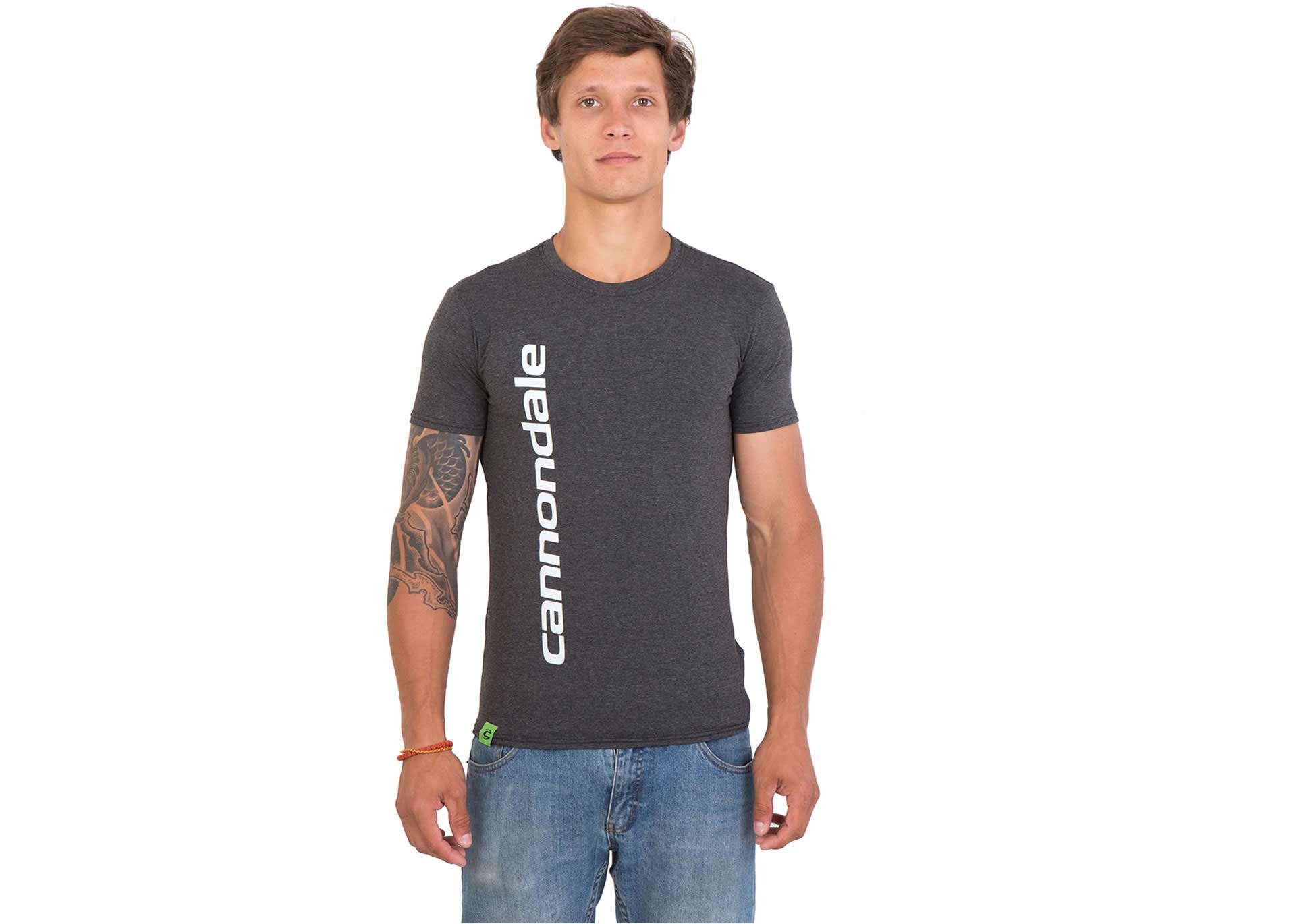 Футболка чоловіча Cannondale сіра з білим логотипом розмір L