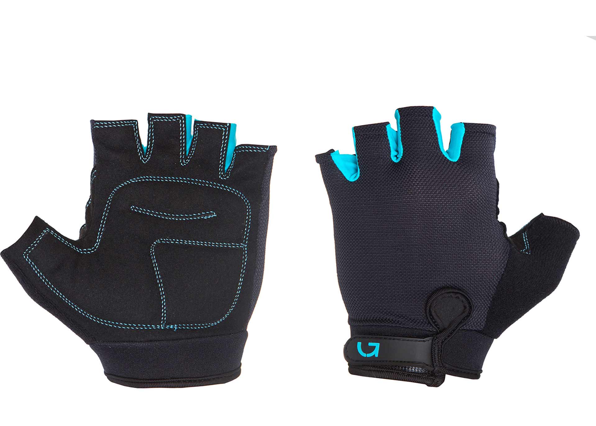 Перчатки Green Cycle Frida Feminine без пальцев XS черно-бирюзовые