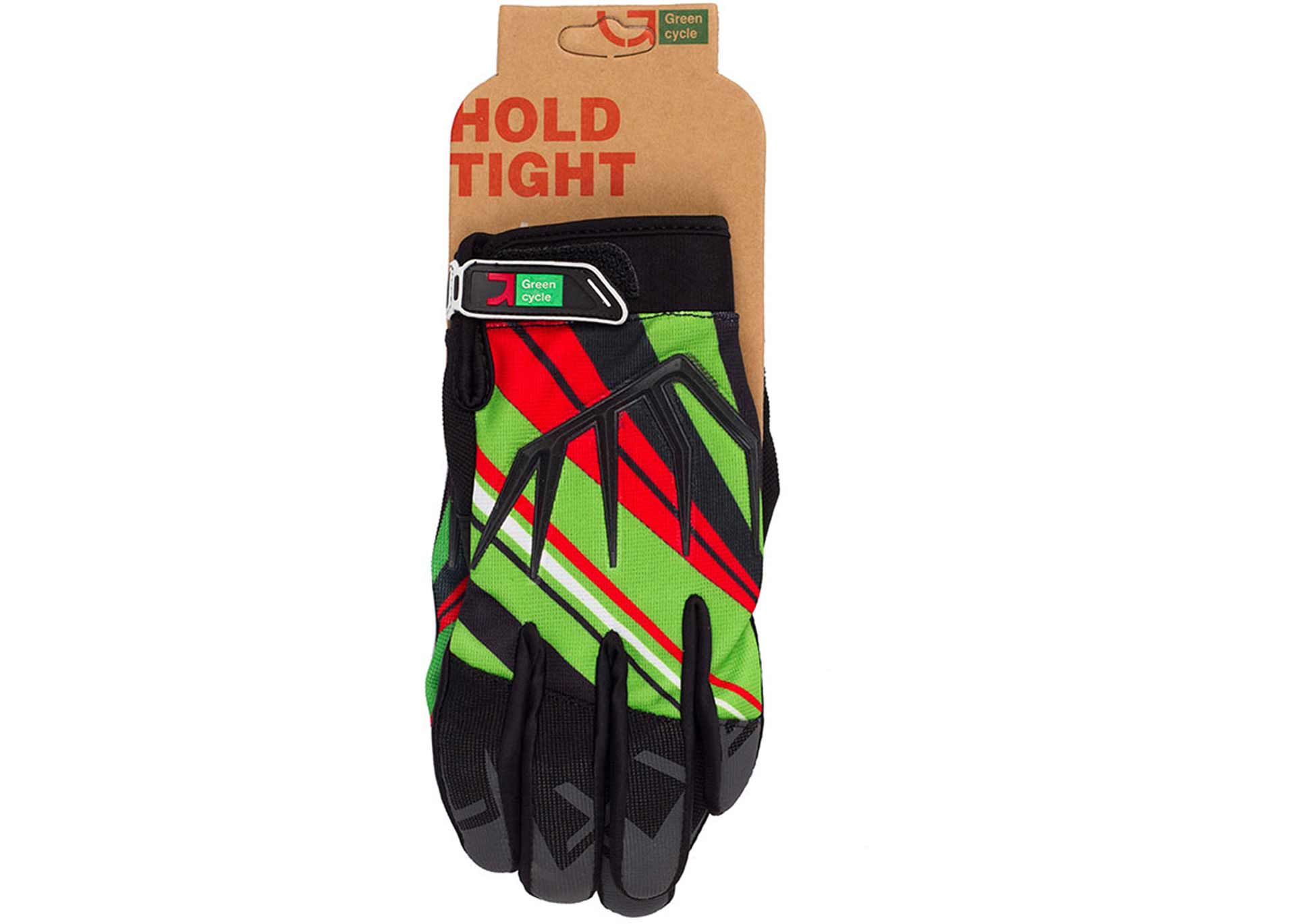 Рукавички Green Cycle NC-2361-2014 MTB з закритими пальцями L чорно-красно-Зелений