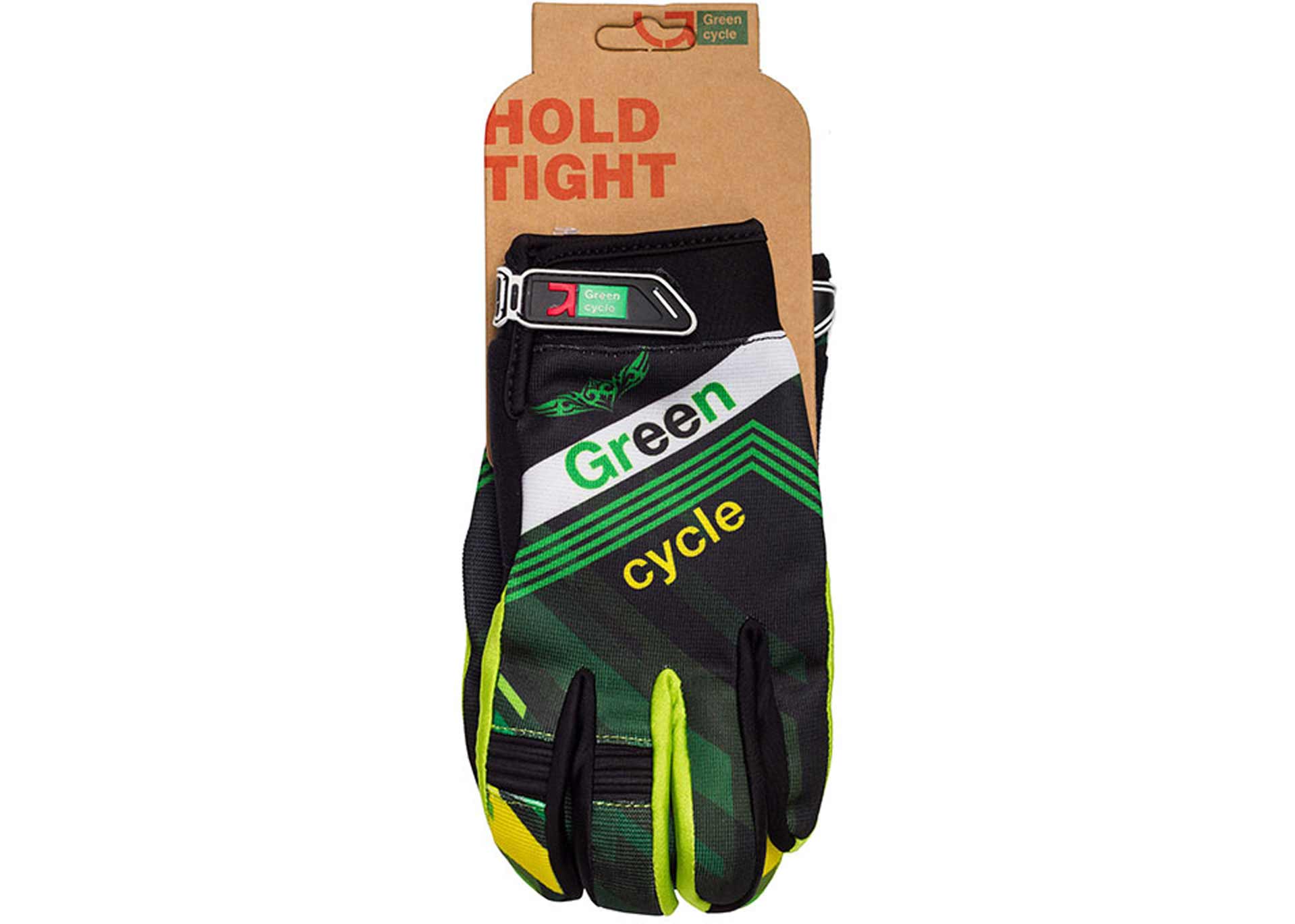 Перчатки Green Cycle NC-2389-2014 MTB с закрытыми пальцами L черно-зеленые