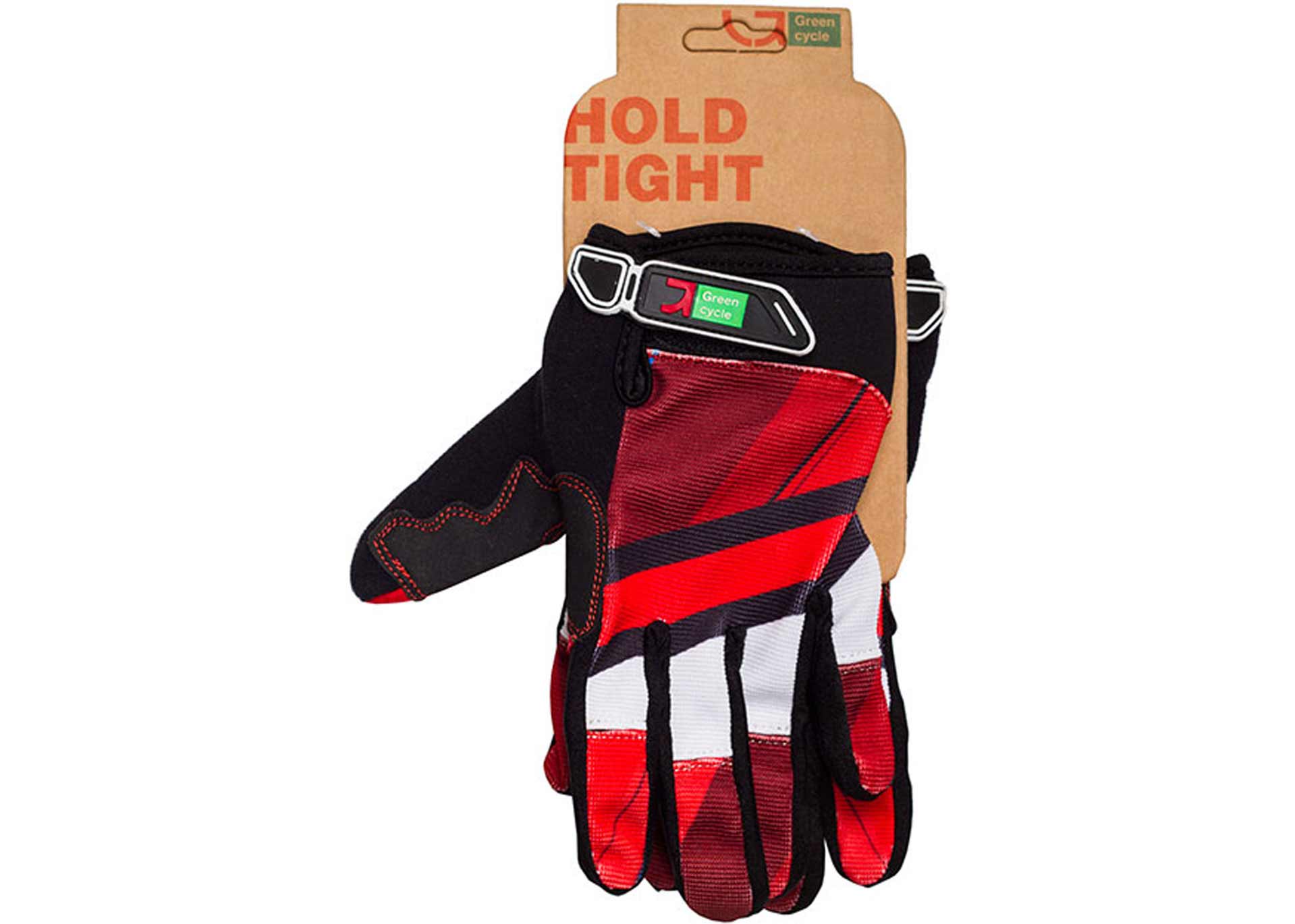 Рукавички Green Cycle NC-2566-2015 MTB з закритими пальцями M червоно-білі