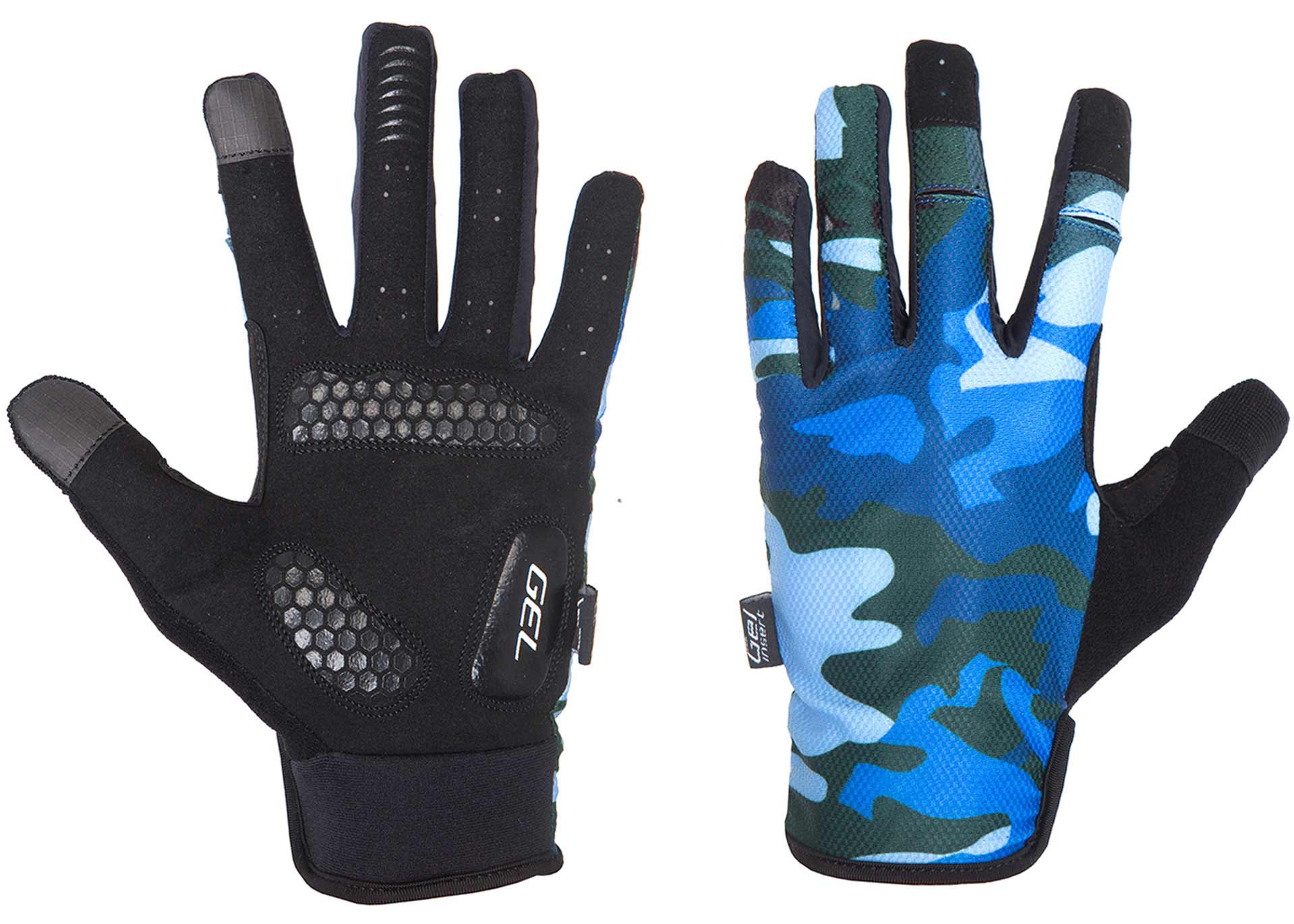 Перчатки Green Cycle Rocker с закрытыми пальцами L синий камуфляж