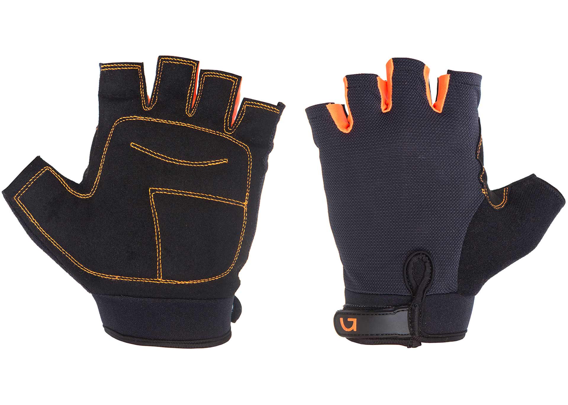 Перчатки Green Cycle SIMPLA без пальцев L черно-оранжевые