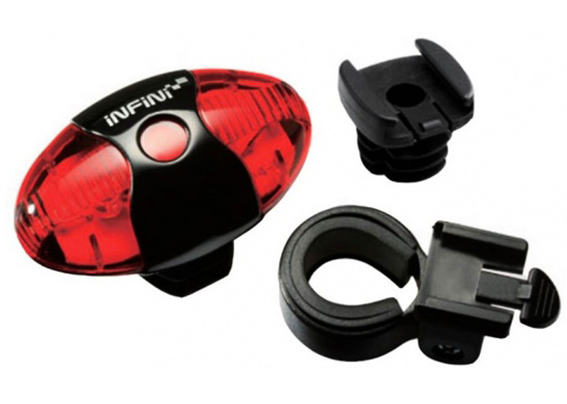 Мигалка задня Infini VISTA I-405R, 5 світлодіодов, 4 режима, 2xCR2032, з кріпл.