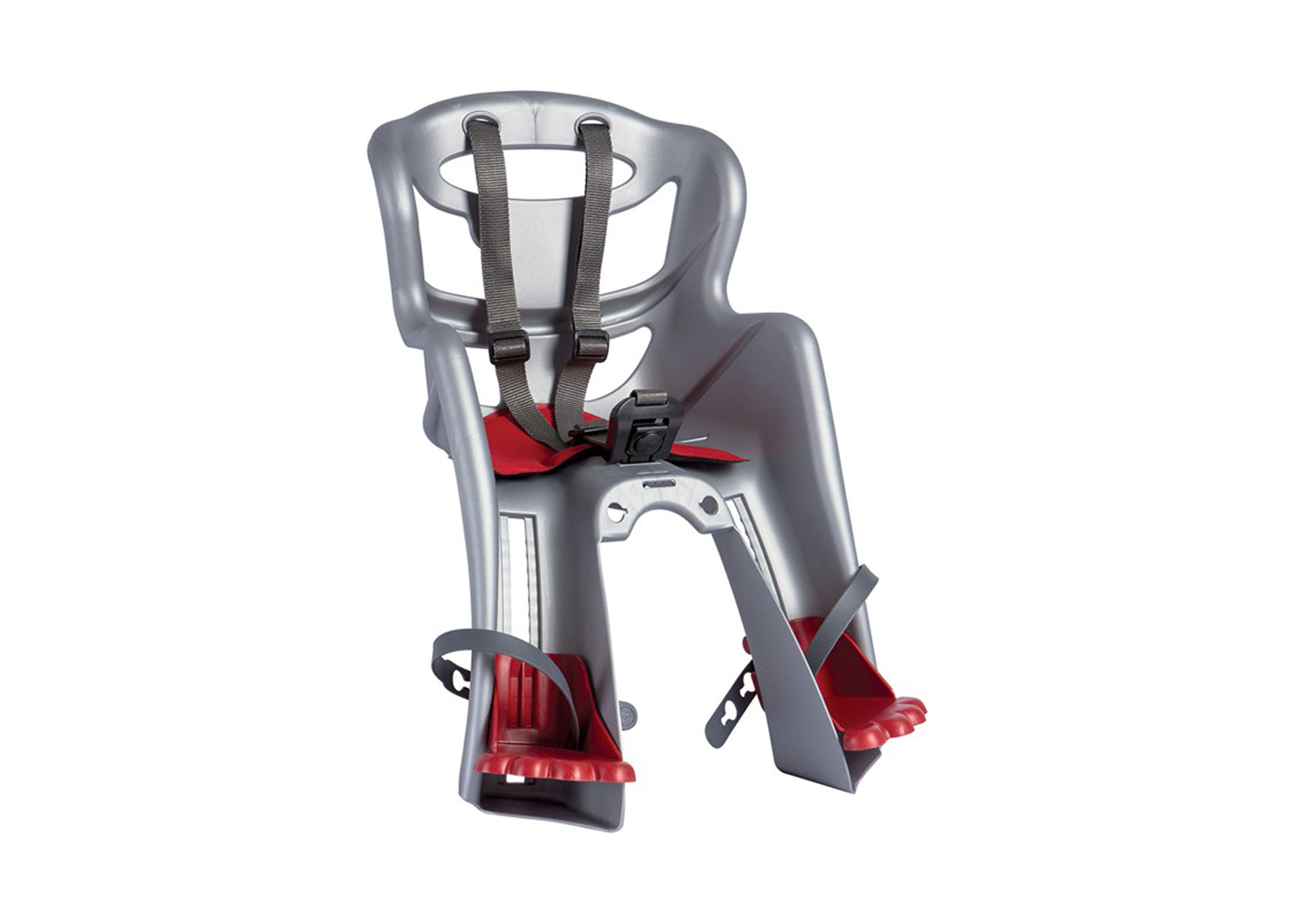 Сидіння пер. Bellelli Tatoo Handefix до 15кг, срібне з червоною підкладкою