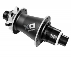 Втулка SRAM X0 Задняя, 28 отв., QR/12 мм, Shimano (BLK/SLV) Черно-Серебристая Алюминиевая