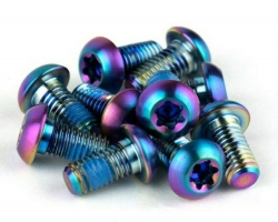 Болты в ротор T25 TI Torx TEKTRO (Titanium, Red, красный) 12 шт