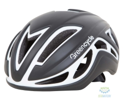 шолом Green Cycle Jet розмір L для шосе/триатлона і гонок з роздільним стартом чорно-Білий матовий