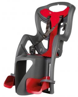 Сидіння задн. Bellelli Pepe Сlamp (на багажник) до 22кг, сіре з червоною підкладкою