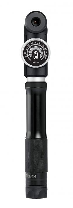 Мининасос Crankbrothers STERLING SG, алюминиевый, с манометром, smart head,100 psi/7 bar, черный