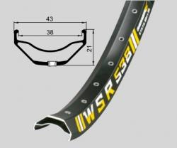 Обід Remerx WSR RX 2038, 27,5'', 584x38, 32 отв., AV, пістонований, чорний анодований, E-Bike