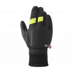 Перчатки Shimano Windstopper Primaloft черно-желтые разм. M