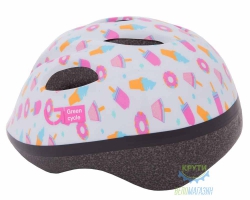 шолом дитячий Green Cycle Sweet розмір 50-54см Білий/Рожевий лак
