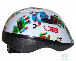 шолом дитячий Green Cycle Robots розмір 48-52см Білий