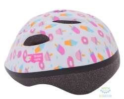 шлем детский Green Cycle Sweet размер 48-52см Белый/Розовый лак