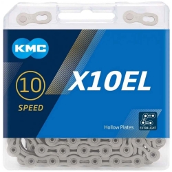 Цепь KMC X10EL Silver 10 скоростей 114 звеньев серебряный + замок