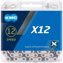 Ланцюг KMC X12 Silver/Black 12 швидкостей 126 ланок срібний/чорний + замок