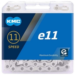 Ланцюг KMC e11 Silver 11 швидкостей 122 ланки срібний + замок
