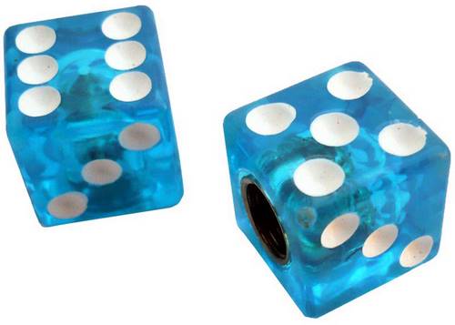Ковпачок для камери TW V-11A Игральные кости з пластика, голубого цвета (в комплекті 4 шт) Автомобильніго стандарта