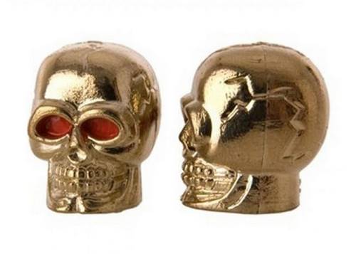 Ковпачок для камери TW V-20 у вигляді черепа з пластика, золотистого цвета (в комплекті 4шт) Автомобильніго стандарта