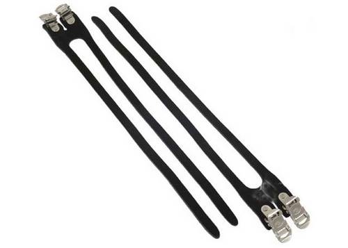 Туклипс Exustar EMM152 для трековой педали Двойний кожаный Ремінець стальні застёжки