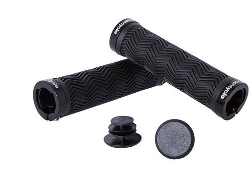 Гріпси Green Cycle GGR-420 130mm Вспінена гума чорні, з двома червоними замками