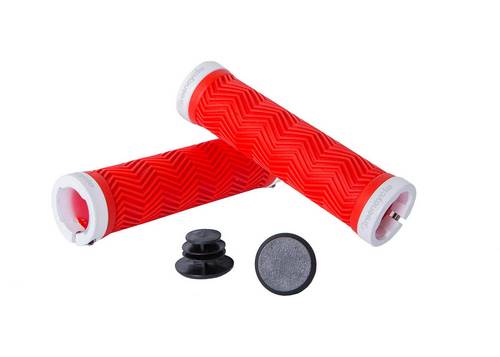 Гріпси Green Cycle GGR-420 130mm Вспінена гума, з двома замками червоний/Білий