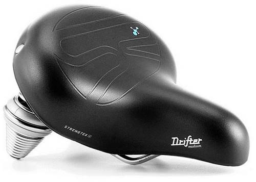 Сідло Selle Royal Premium DRIFTER MEDIUM, Royalgel, обивка Strengtex, 251х221мм, 995г, хромовані рейли і пружини, unisex, чорне