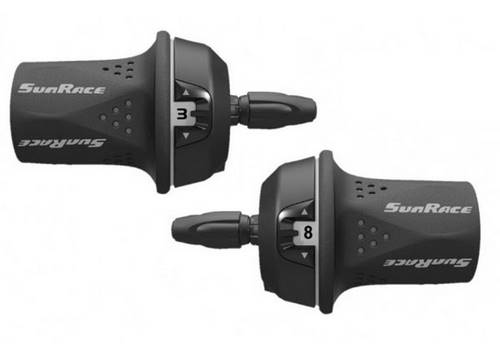 Ручки переключения SUN RACE M21 (черные с серым) пара, R8/LF
