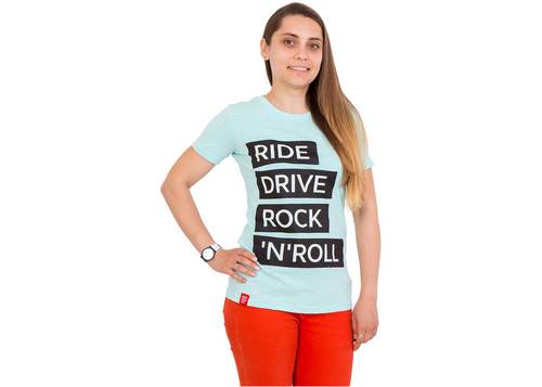 Футболка жіноча голуба Ride drive rock&roll розмір M