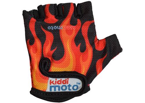 Рукавички дитячі Kiddimoto чорні з языками пламени, розмір S на вік 2-4 роки