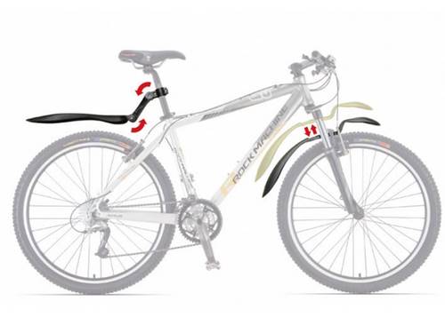 Комплект крил 24-28 SIMPLA Raptor SDE, Кріпленння заднього хомутом на 2 болти, чорні