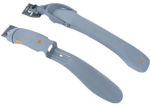 Комплект крил 24-29 SIMPLA Hammer SDE, Кріпленння заднього хомутом на 2 болти, сірі з жовтими вставками