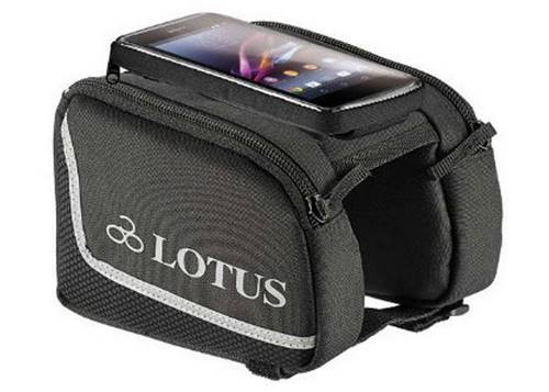 Сумка Lotus SH-P23-S на верхню трубу рами, з чохлом для телефона 4.7 на липучці. розмір S 6.2x13см, чорний