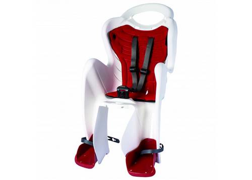 Сидіння задн. Bellelli Mr Fox Standart B-fix до 22кг, біле з червоною підкладкою