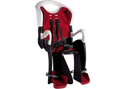 Сидіння задн. Bellelli Tiger Standart B-fix до 22кг, чорно-біле з червоною підкладкою