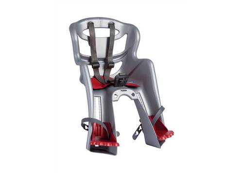 Сидіння пер. Bellelli Tatoo Handefix до 15кг, срібне з червоною підкладкою